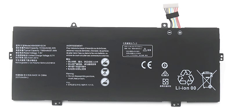 Reemplazo de Batería para ordenador portátil para HUAWEI HB4593R1ECW-22A Recambio de Batería para ordenador portátil HUAWEI HB4593R1ECW-22A