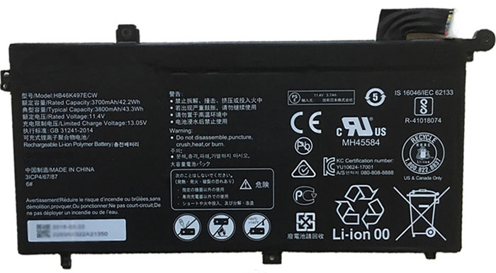 Reemplazo de Batería para ordenador portátil para HUAWEI MateBook-D Recambio de Batería para ordenador portátil HUAWEI MateBook-D