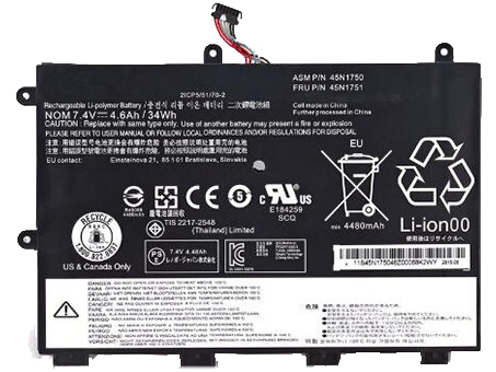 Reemplazo de Batería para ordenador portátil para LENOVO 45N1749 Recambio de Batería para ordenador portátil LENOVO 45N1749
