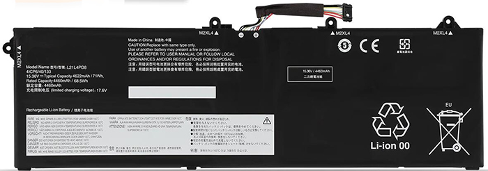 Reemplazo de Batería para ordenador portátil para Lenovo L21L4PD8 Recambio de Batería para ordenador portátil Lenovo L21L4PD8